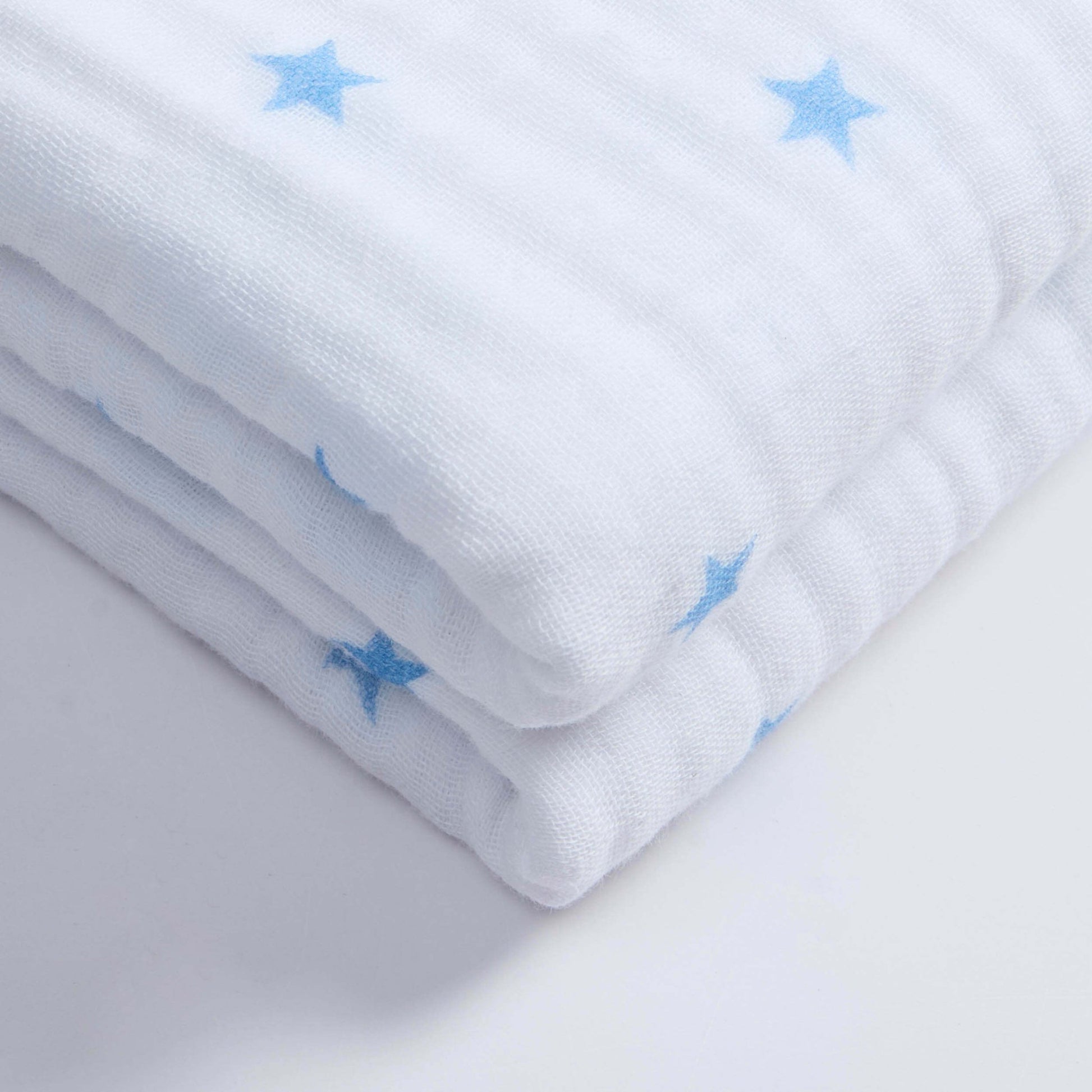 Star Muslin Jacquard 100% Cotton Throw - Light Blue - DUSK