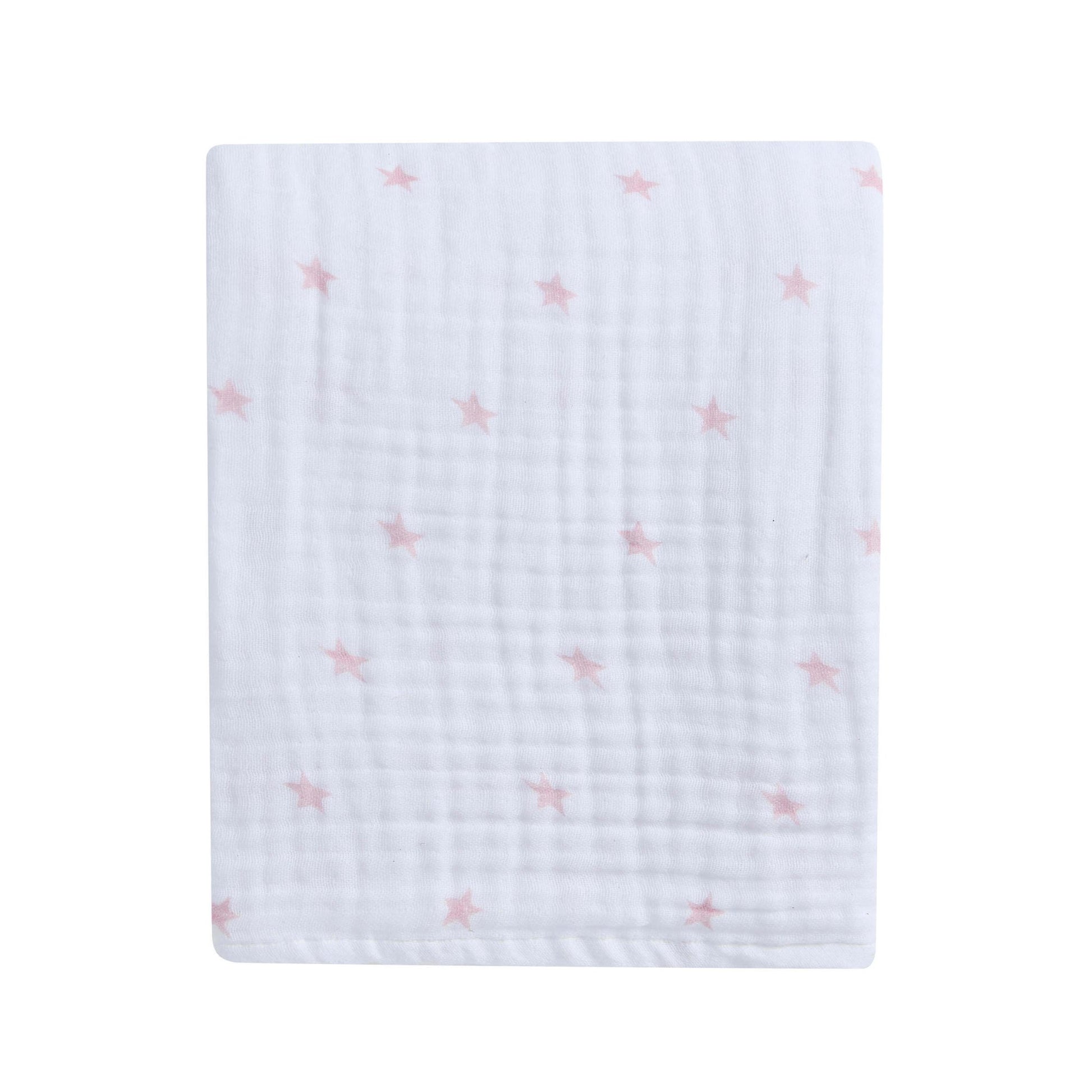 Star Muslin Jacquard 100% Cotton Throw - Light Pink - DUSK