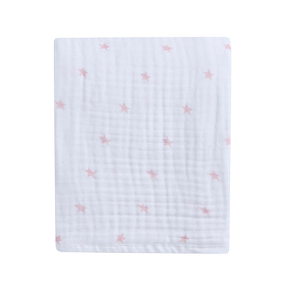 Star Muslin Jacquard 100% Cotton Throw - Light Pink - DUSK
