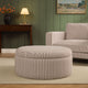 Stockton Round Storage Pouffe - Chocolate Stripe - DUSK