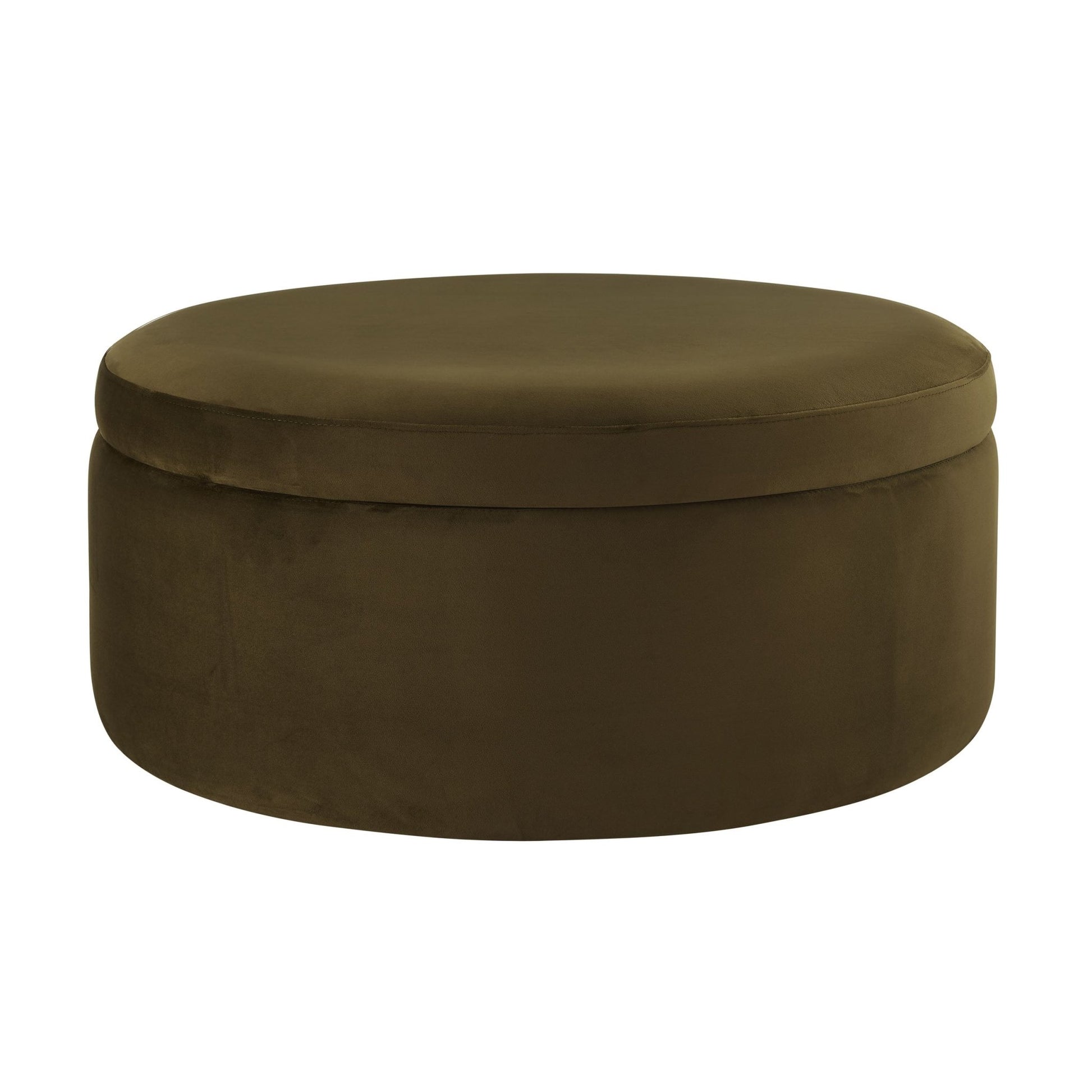 Stockton Round Storage Pouffe - Rich Green - DUSK