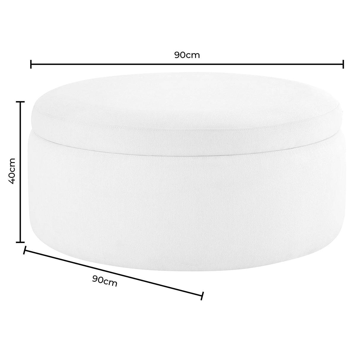 Stockton Round Storage Pouffe - Rich Green - DUSK