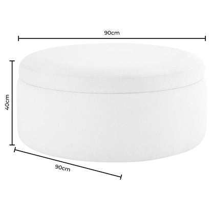 Stockton Round Storage Pouffe - Rich Green - DUSK