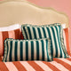 Stripe Frill Edge Cushion Cover - Green - DUSK