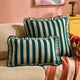 Stripe Frill Edge Sofa Cushion Cover - Green - DUSK