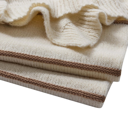 Stripe Knit Sofa Throw - Taupe - DUSK