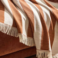 Stripe Sofa Throw - Burnt Orange - DUSK