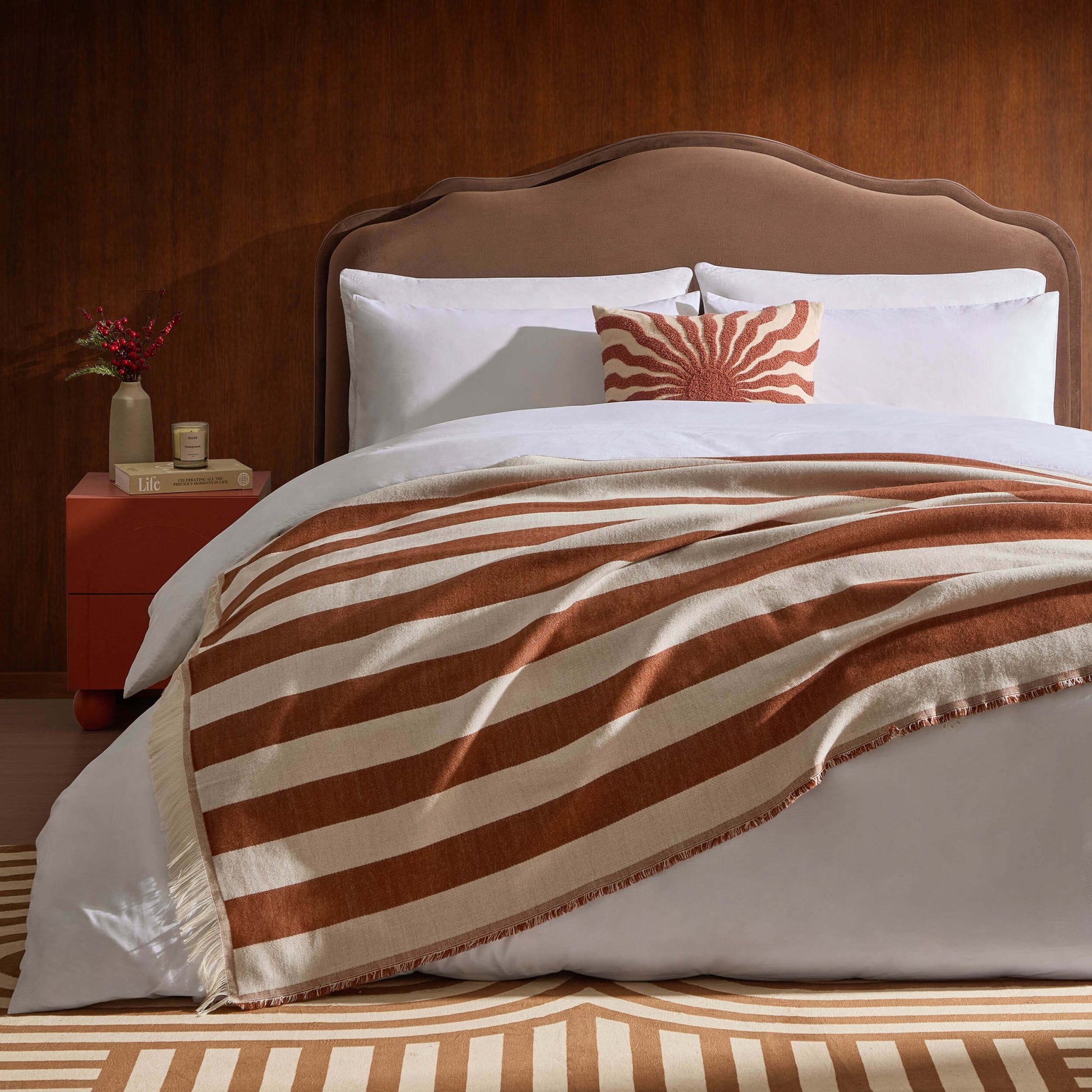 Stripe Throw - Burnt Orange - DUSK