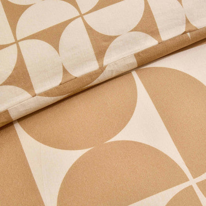 Suki 100% Cotton Geo Print Duvet Cover & Pillowcase Set - Stone - DUSK
