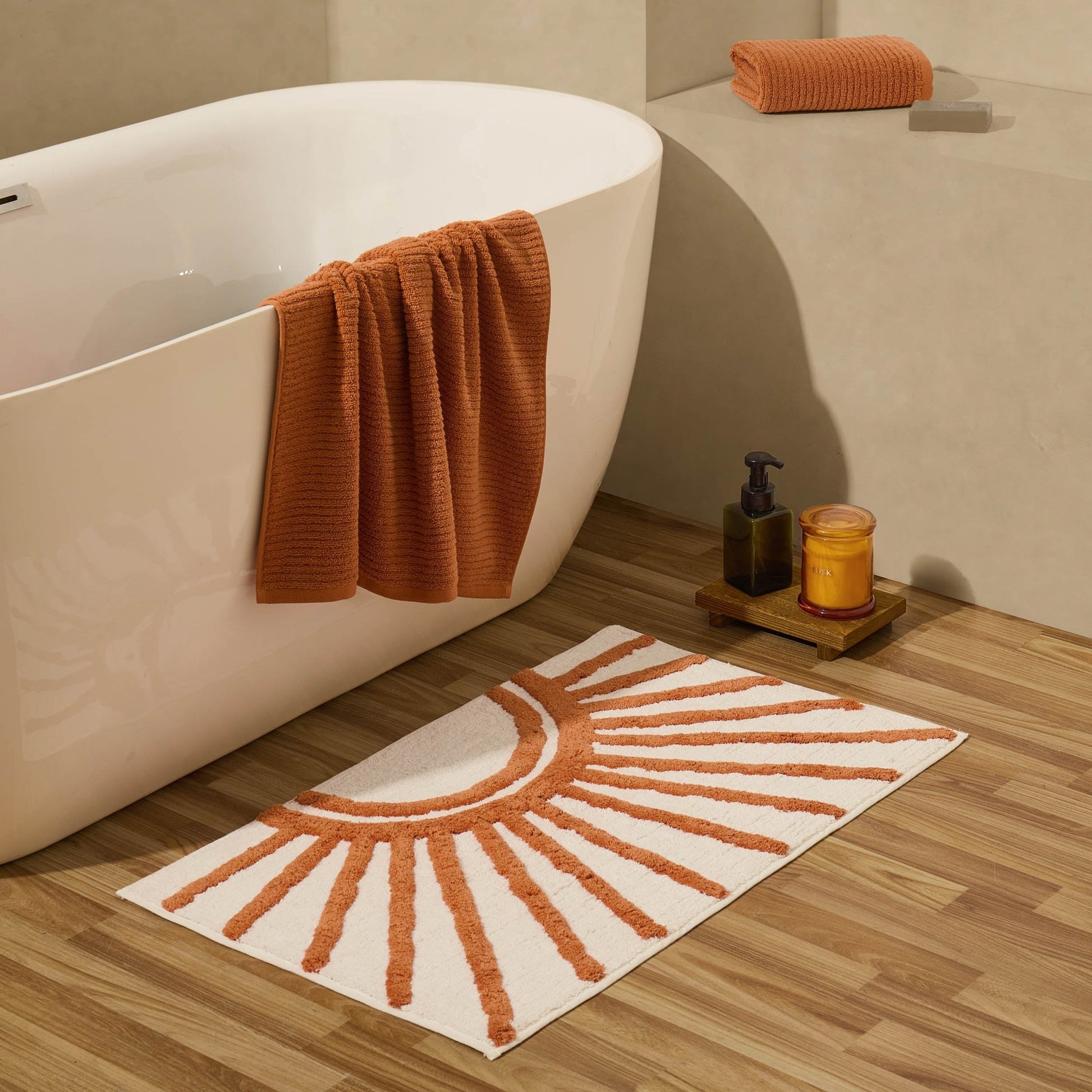 Sunrise Tufted Bath Mat - Burnt Orange - DUSK