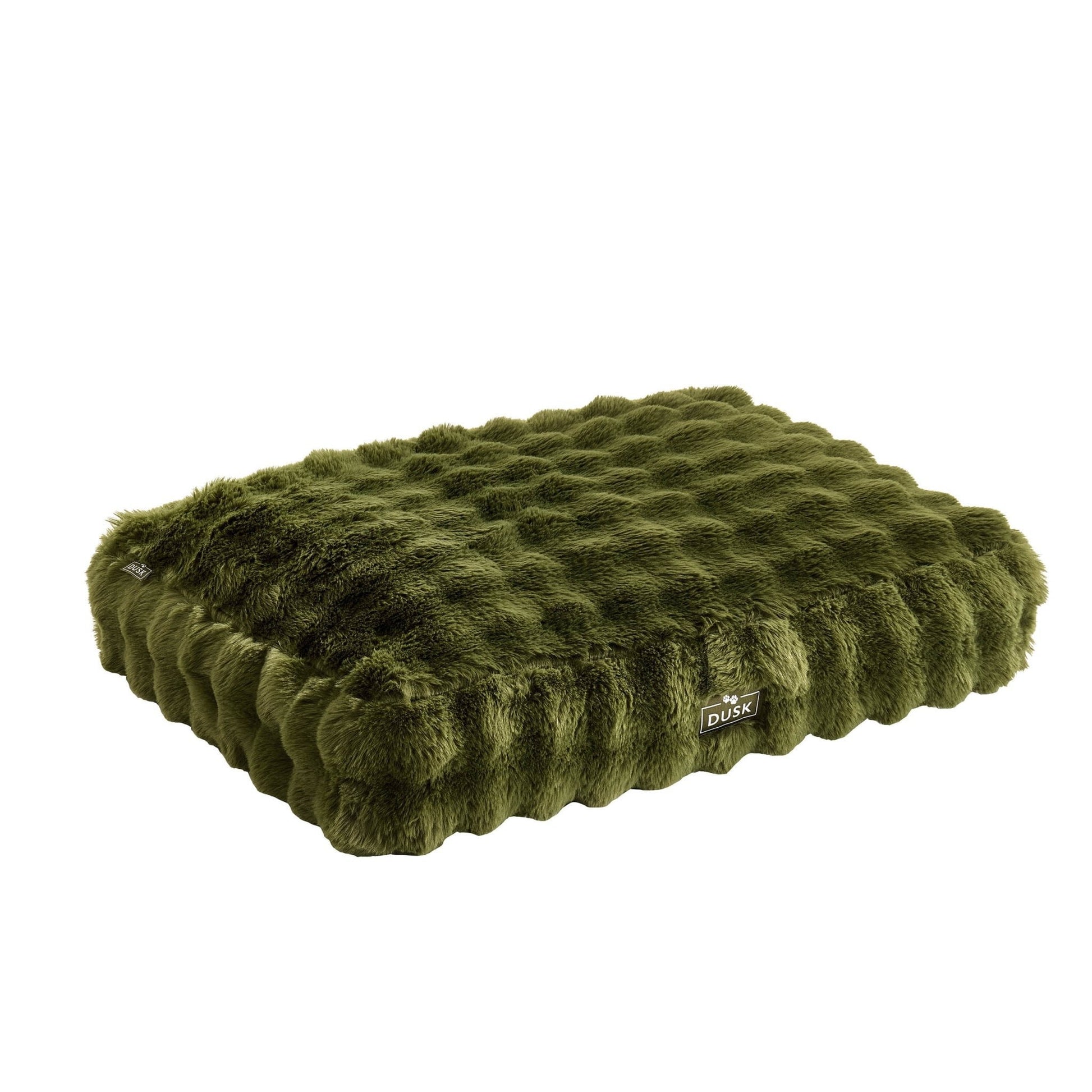 Super Soft Bobble Faux Fur Pillow Dog Bed - Forest Green - DUSK