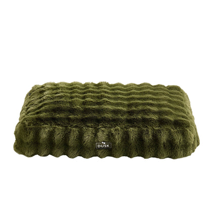 Super Soft Bobble Faux Fur Pillow Dog Bed - Forest Green - DUSK