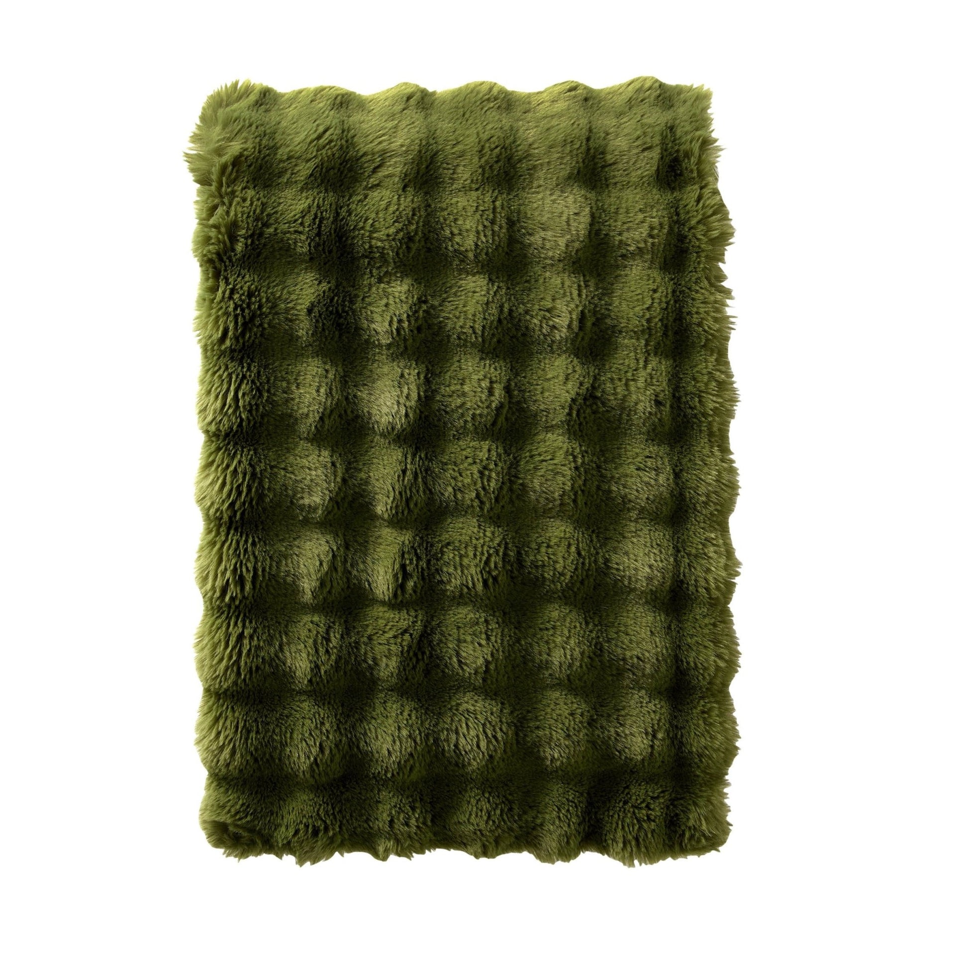 Super Soft Bobble Faux Fur Throw - Green - DUSK
