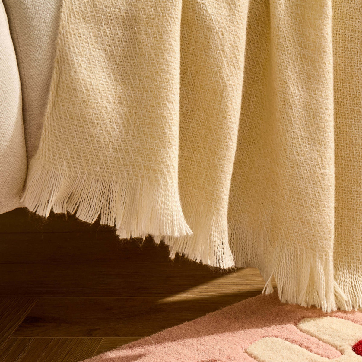 Super Soft Marled Tassel Sofa Throw - Butter Yellow - DUSK
