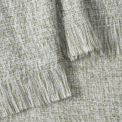 Super Soft Marled Tassel Sofa Throw - Dark Green - DUSK