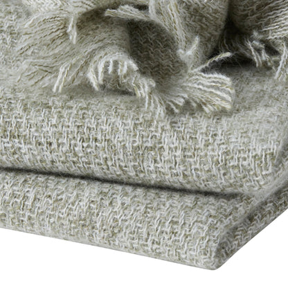 Super Soft Marled Tassel Sofa Throw - Dark Green - DUSK