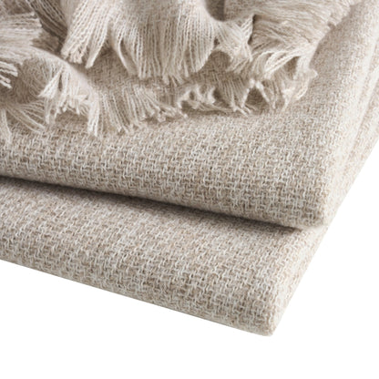 Super Soft Marled Tassel Sofa Throw - Natural - DUSK