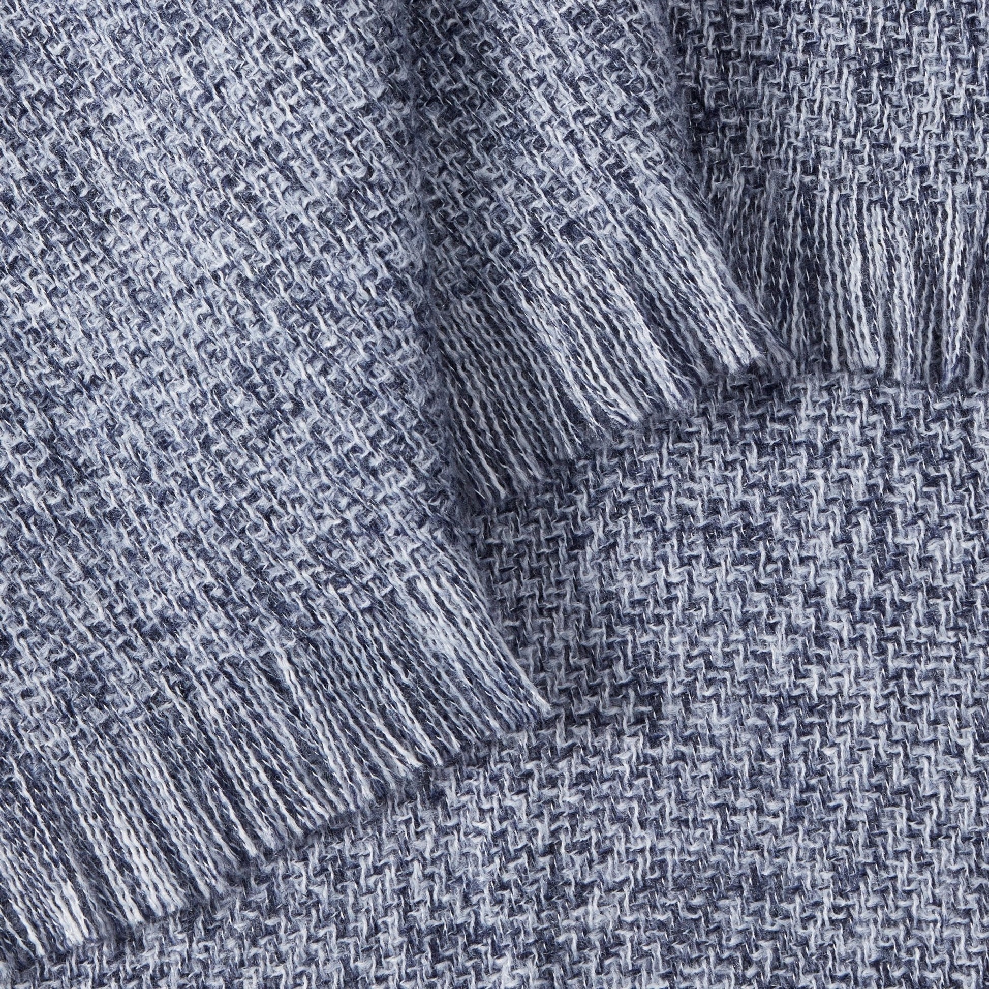 Super Soft Marled Tassel Sofa Throw - Navy - DUSK