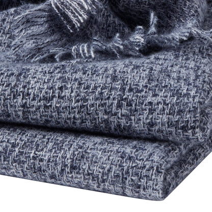 Super Soft Marled Tassel Sofa Throw - Navy - DUSK