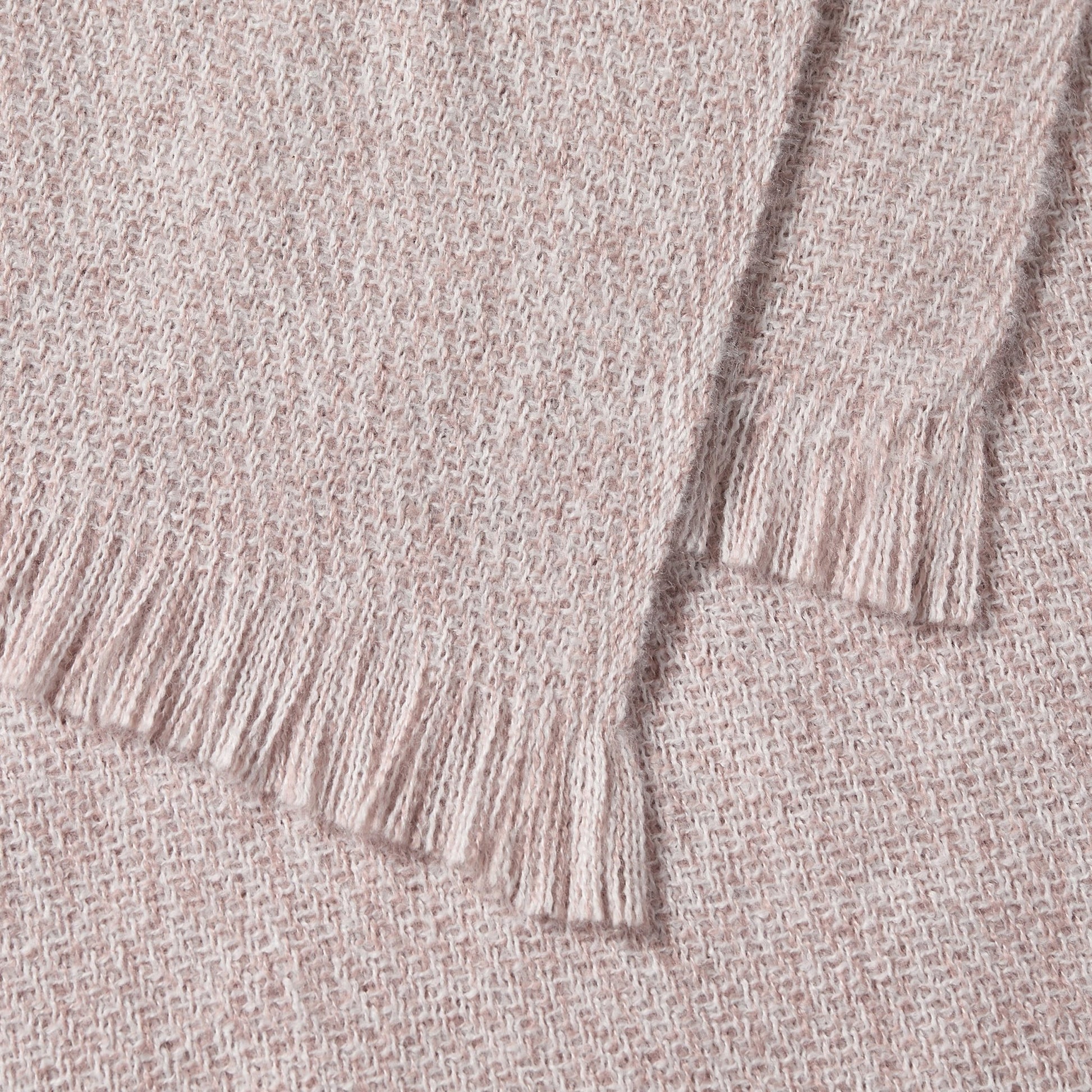 Super Soft Marled Tassel Throw - Blush Pink - DUSK