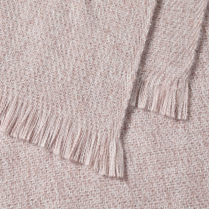 Super Soft Marled Tassel Throw - Blush Pink - DUSK