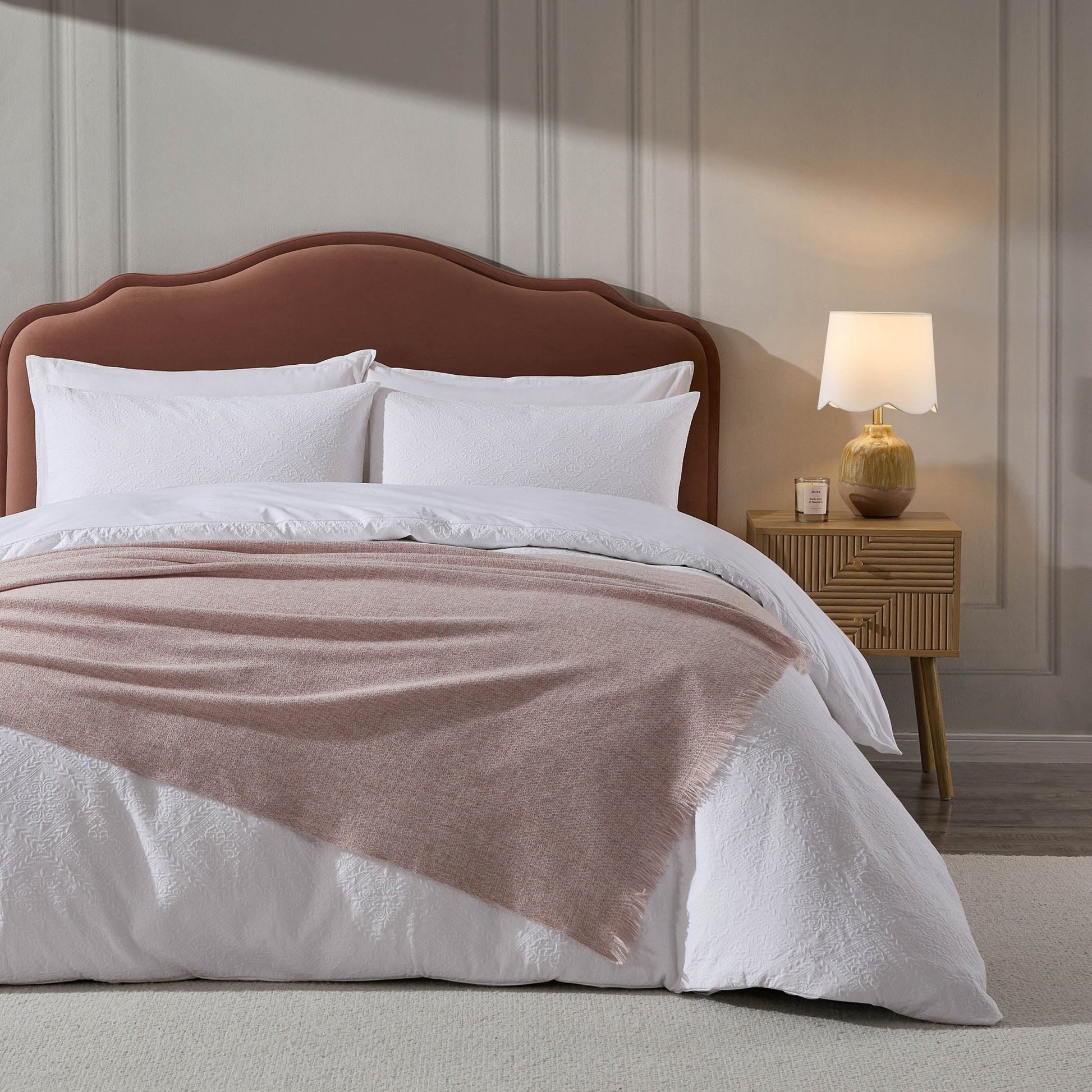 Super Soft Marled Tassel Throw - Blush Pink - DUSK