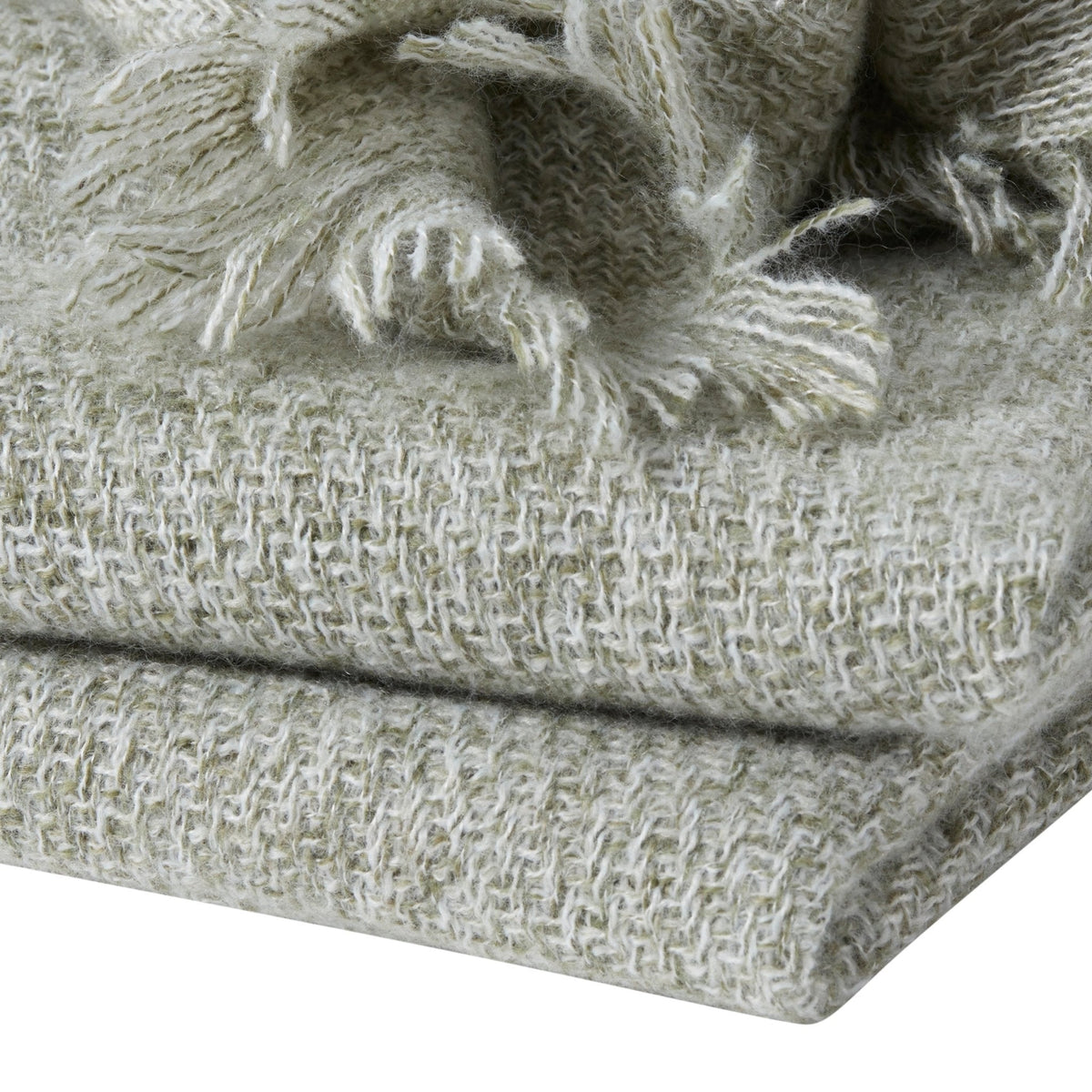 Super Soft Marled Tassel Throw - Dark Green - DUSK