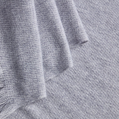 Super Soft Marled Tassel Throw - Light Blue - DUSK