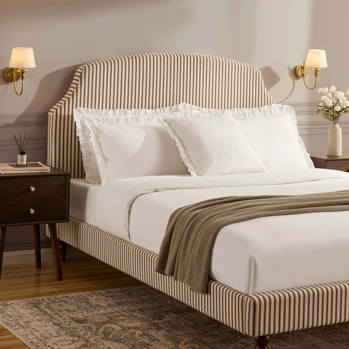Surrey Bed Frame - Chocolate Stripe - DUSK