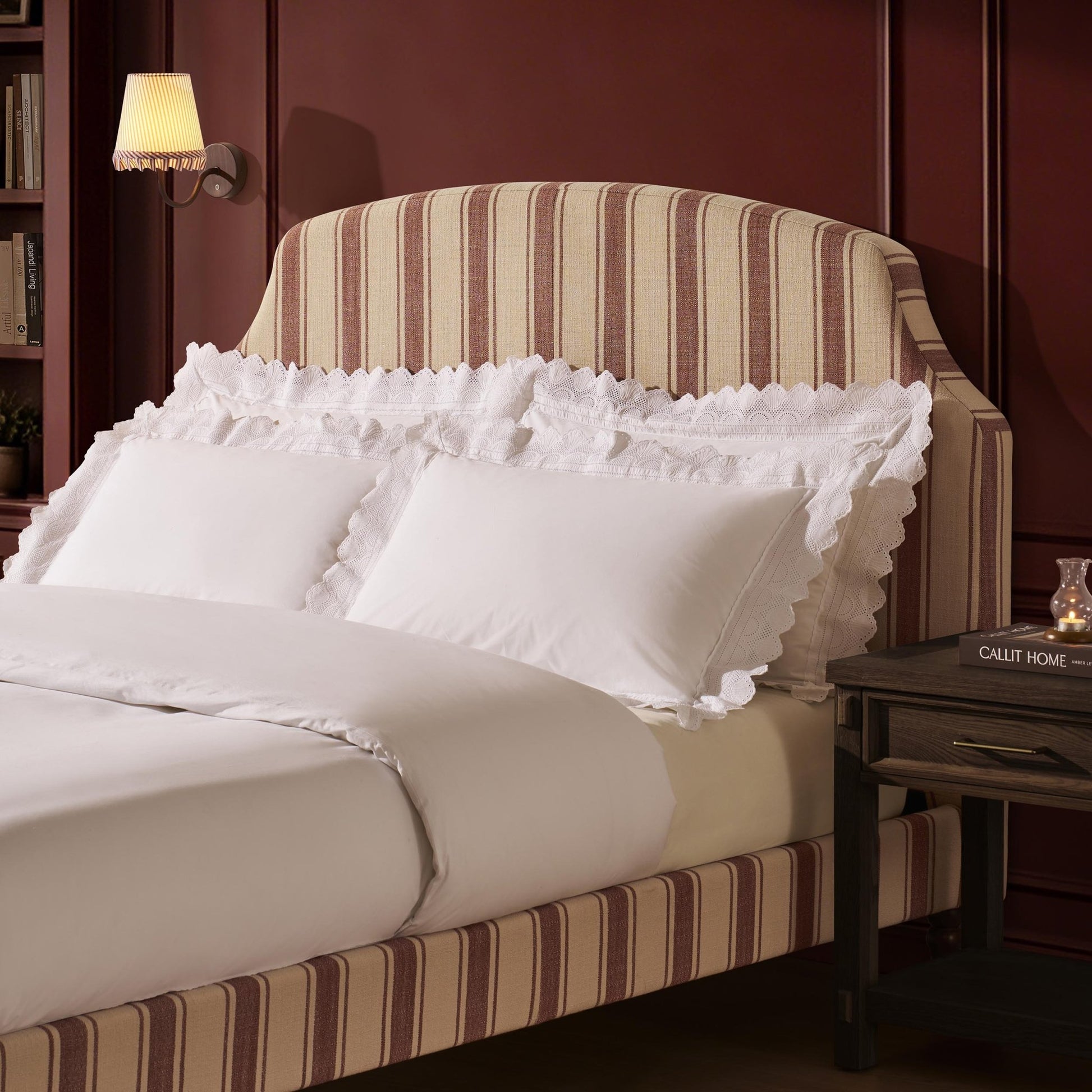 Surrey Bed Frame - Raspberry Stripe - DUSK