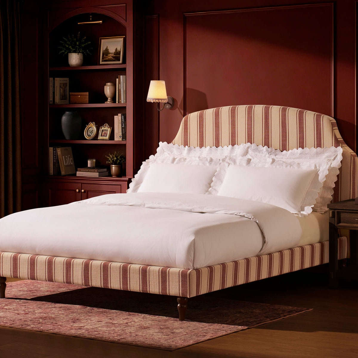 Surrey Bed Frame - Raspberry Stripe - DUSK
