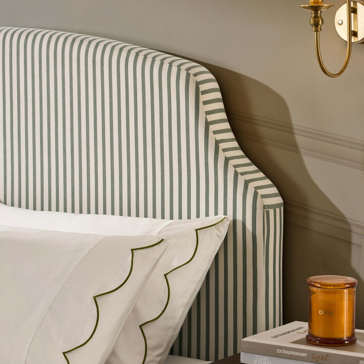 Surrey Bed Frame - Sage Stripe - DUSK