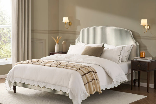 Surrey Bed Frame - Sage Stripe - DUSK