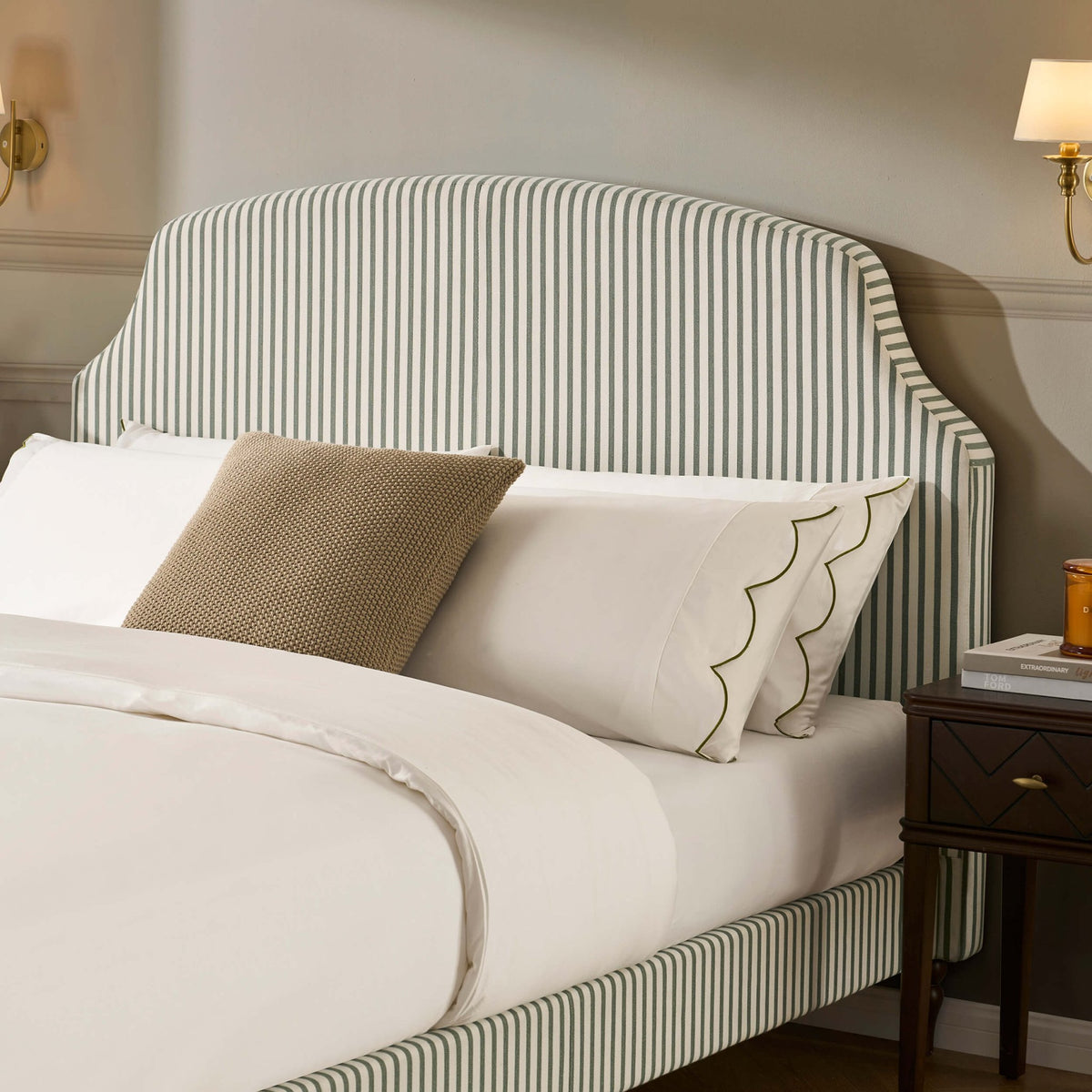 Surrey Bed Frame - Sage Stripe - DUSK