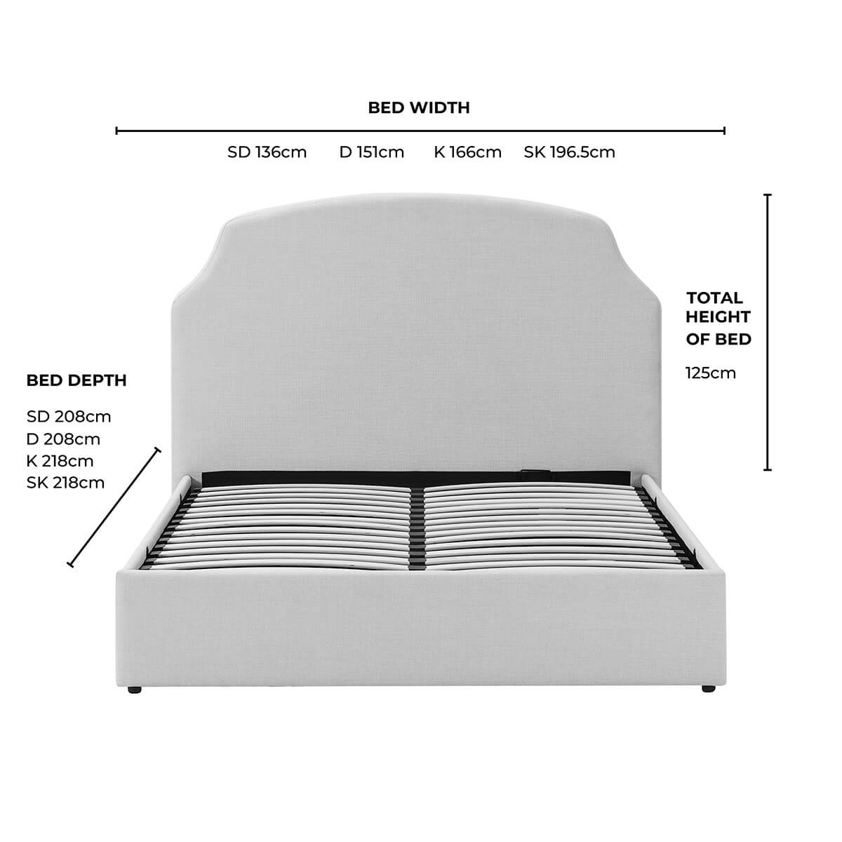 Surrey Ottoman Storage Bed - Beige - DUSK