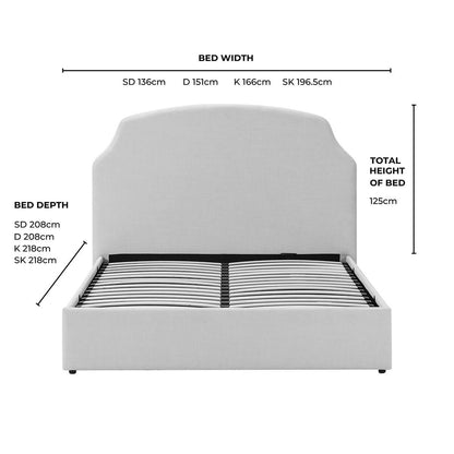 Surrey Ottoman Storage Bed - Beige - DUSK