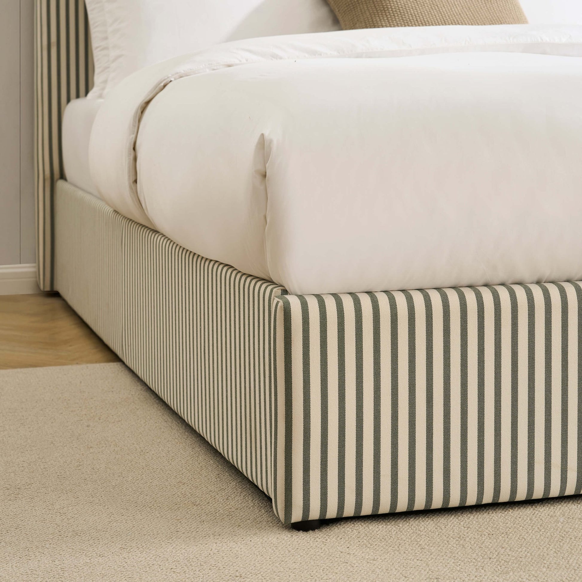 Surrey Ottoman Storage Bed - Sage Stripe - DUSK