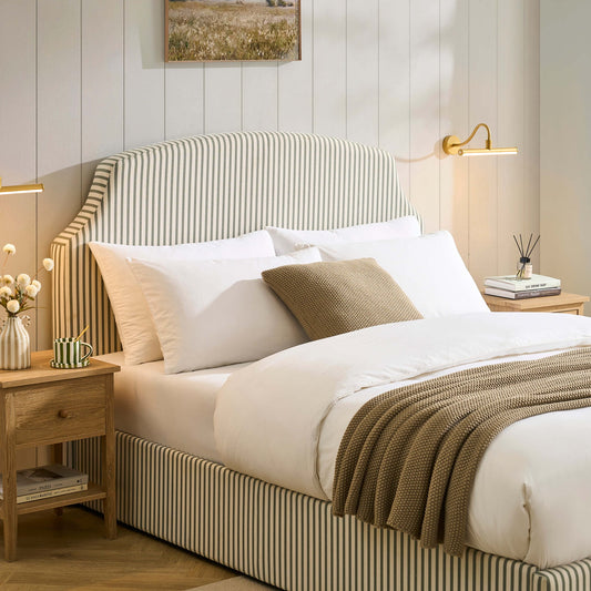 Surrey Ottoman Storage Bed - Sage Stripe - DUSK