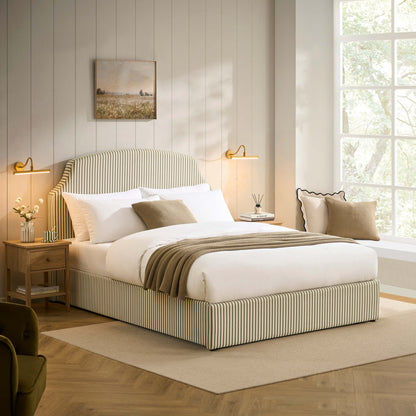 Surrey Ottoman Storage Bed - Sage Stripe - DUSK