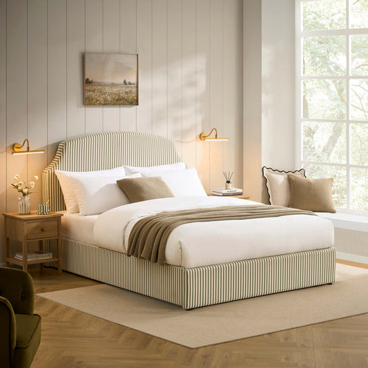 Surrey Ottoman Storage Bed - Sage Stripe - DUSK