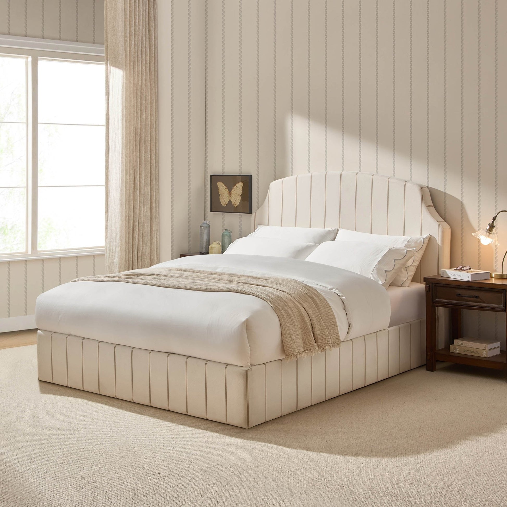 Surrey Ottoman Storage Bed - Thin Stripe - DUSK