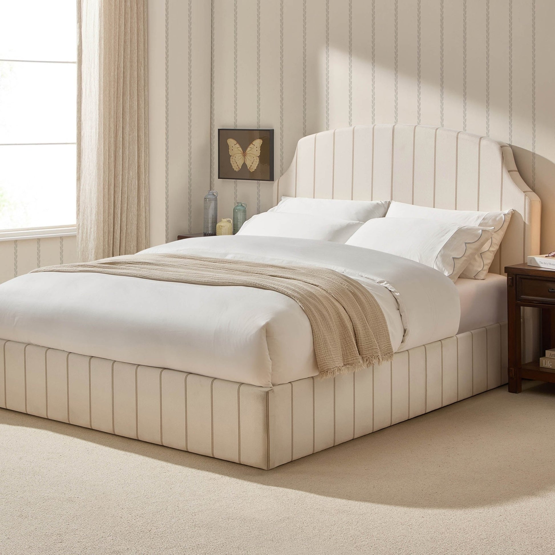 Surrey Ottoman Storage Bed - Thin Stripe - DUSK