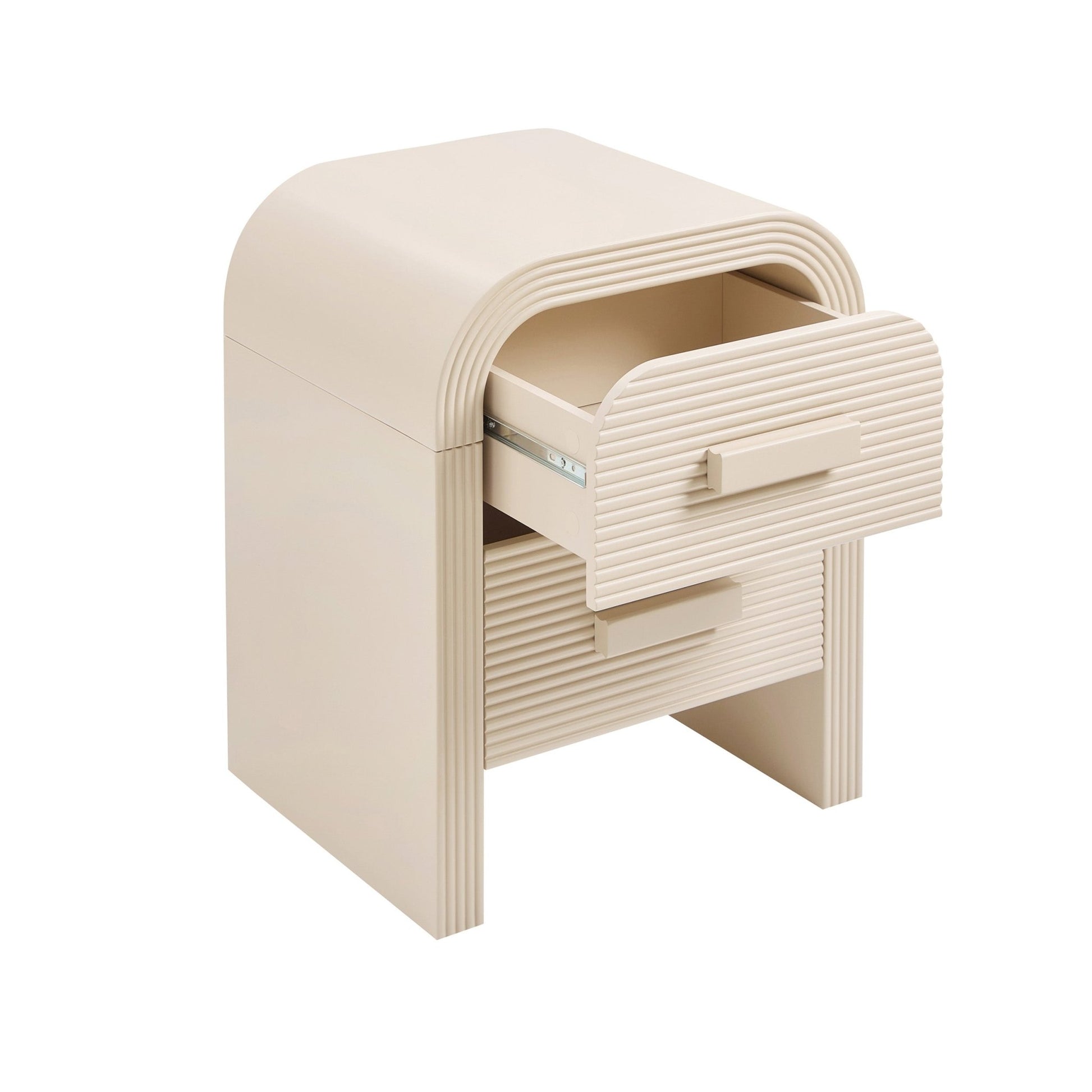 Susie 2 Drawer Bedside Table - Sand - DUSK