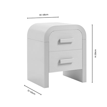Susie 2 Drawer Bedside Table - Sand - DUSK