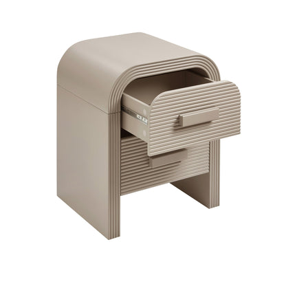 Susie 2 Drawer Bedside Table - Taupe - DUSK