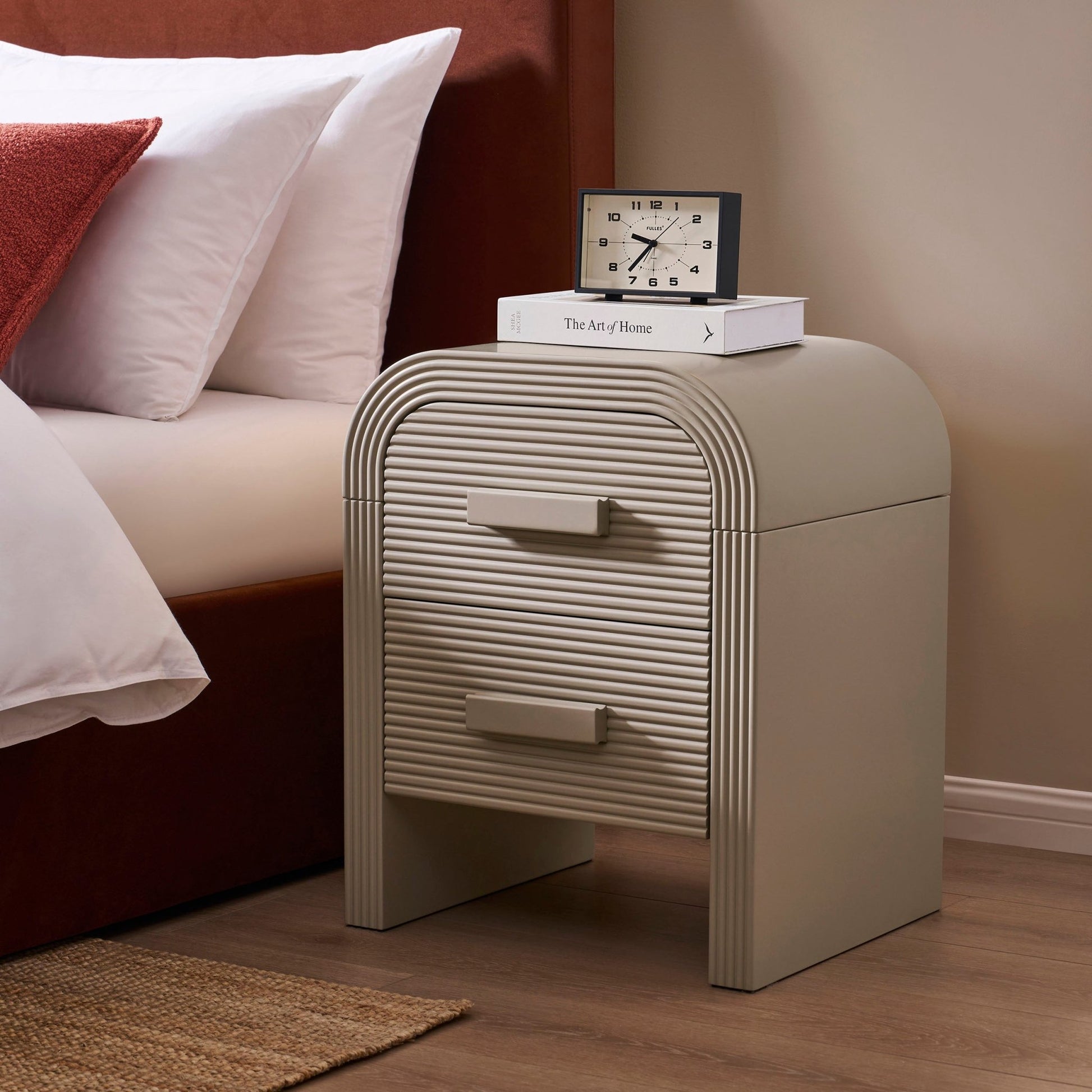 Susie 2 Drawer Bedside Table - Taupe - DUSK
