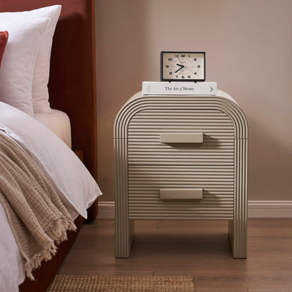 Susie 2 Drawer Bedside Table - Taupe - DUSK