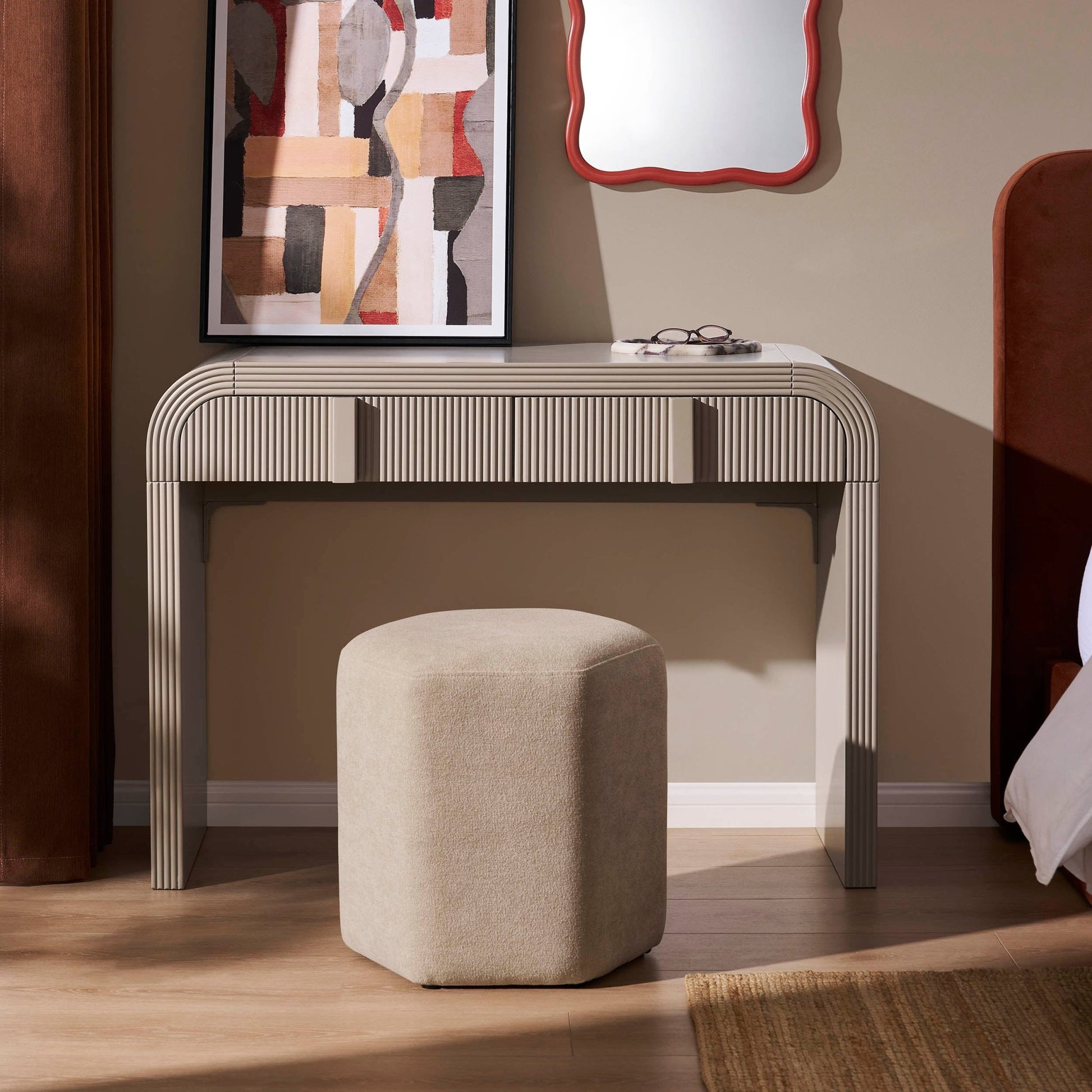 Susie Dressing Table with Drawers - Taupe - DUSK