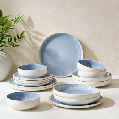 Sutton Ceramic 16 Piece Dinner Set - Light Blue - DUSK