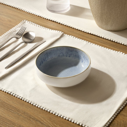 Sutton Stoneware Set of 4 Cereal Bowls - Light Blue - DUSK
